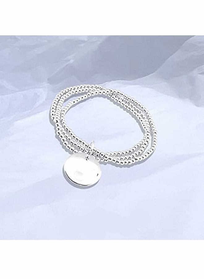 Y&D Stacking Bracelet Set for Women with 3 Pieces. Silver Beaded Bracelet, Knot Cuff Bangle and Torque Bracelets. Jewellery Gift Her - Image 3