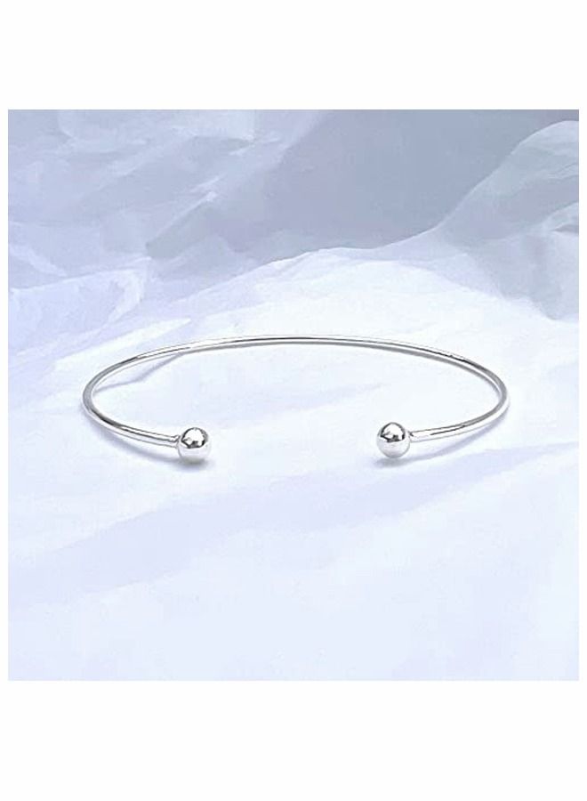 Y&D Stacking Bracelet Set for Women with 3 Pieces. Silver Beaded Bracelet, Knot Cuff Bangle and Torque Bracelets. Jewellery Gift Her - Image 5