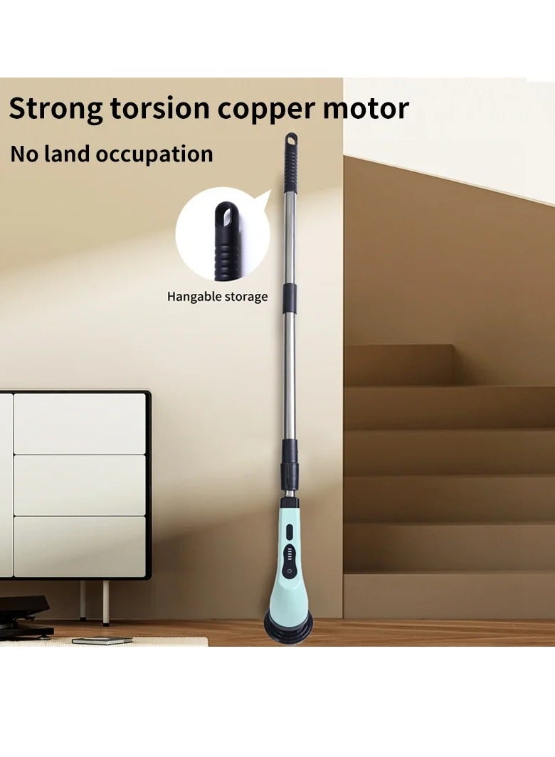 AROAQ Electric Spin Scrubber, Cordless Electric Cleaning Brush With 3 Replaceable Brush Heads, Digital Display Stable Speed Power Scrubber, Power Cleaning Brush For Bathroom Floor Tile Car, (White 9 Heads)  - Image 3