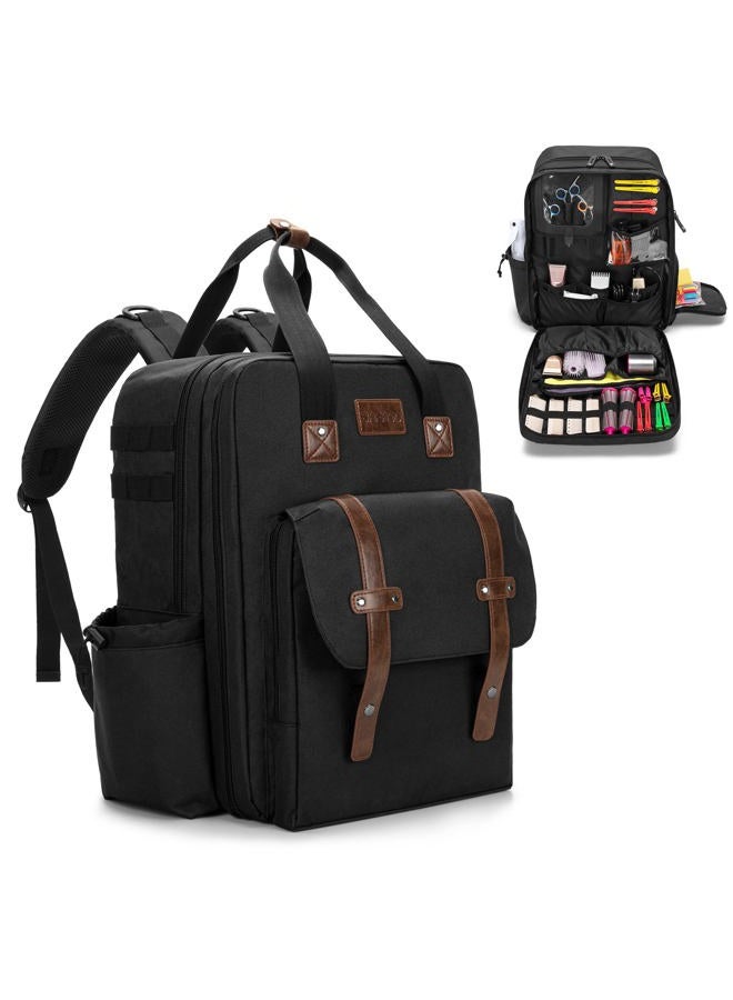 BAFASO Large Capacity Barber Case, Travel Hairdresser Bag Holds Various Hair Cutting Tools (Bag Only), Black - Image 1