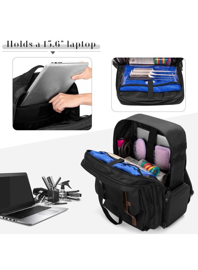 BAFASO Large Capacity Barber Case, Travel Hairdresser Bag Holds Various Hair Cutting Tools (Bag Only), Black - Image 3