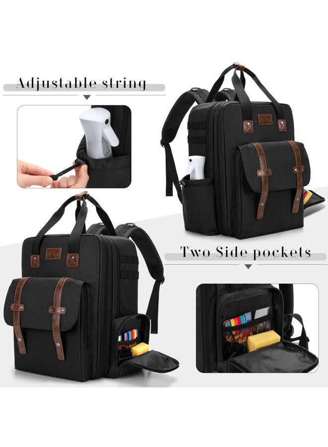 BAFASO Large Capacity Barber Case, Travel Hairdresser Bag Holds Various Hair Cutting Tools (Bag Only), Black - Image 5