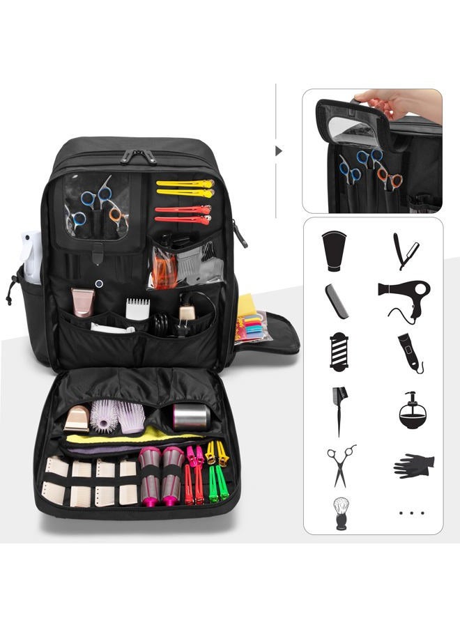 BAFASO Large Capacity Barber Case, Travel Hairdresser Bag Holds Various Hair Cutting Tools (Bag Only), Black - Image 2