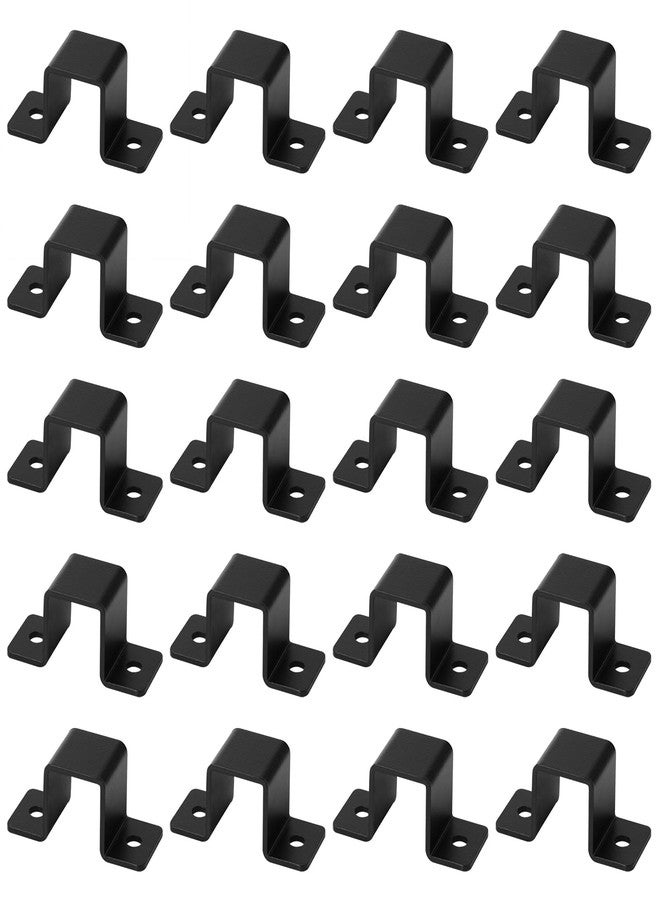 GBGS 20 Pcs Black Square Tube Strap Clamp for 1" x 1" Pipe, U Shape Pipe Clamp,3/32"Thick - Image 3