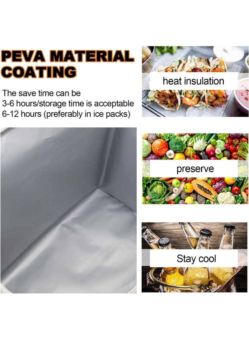 حقيبة غداء كبيرة معزولة ومبردة للرجال والنساء، صندوق غداء حراري بتصميم مانع للتسرب، وجيوب تخزين متعددة وحزام قابل للتعديل، حقيبة غداء مثالية للعمل والمكتب والمدرسة والسفر والتخييم والاستخدام في الهواء الطلق - أخضر/أسود - 29.5×19.5×29.5 سم - Image 3