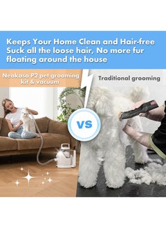 Neakasa P2 Pro Dog Clipper with Vacuum Cleaner, Quiet Clipper, New Generation Pet Grooming Kit, Pet Hair Trimmer with 5 Care Tools for Dogs and Cats  - Image 3
