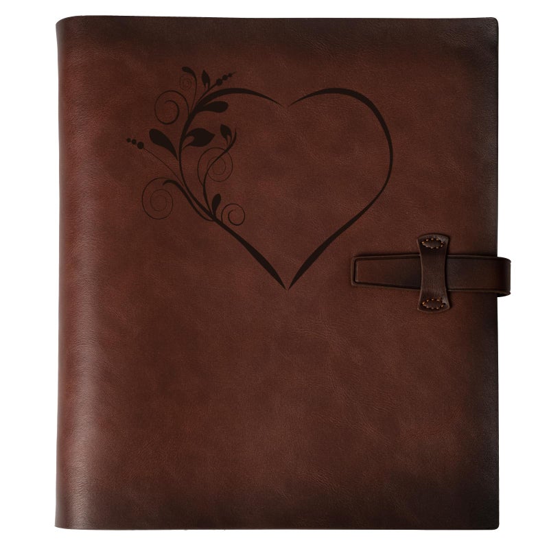 sucarlon Photo Album 4x6 200 Photos, Genuine Leather Photo Albums with Writing Space with 30 Writing Paper, Travel Family Wedding Kids Graduation Ultrasound Baby Picture Album Scrapbook Photo Albumï¼ˆLOVEï¼‰ - Image 1