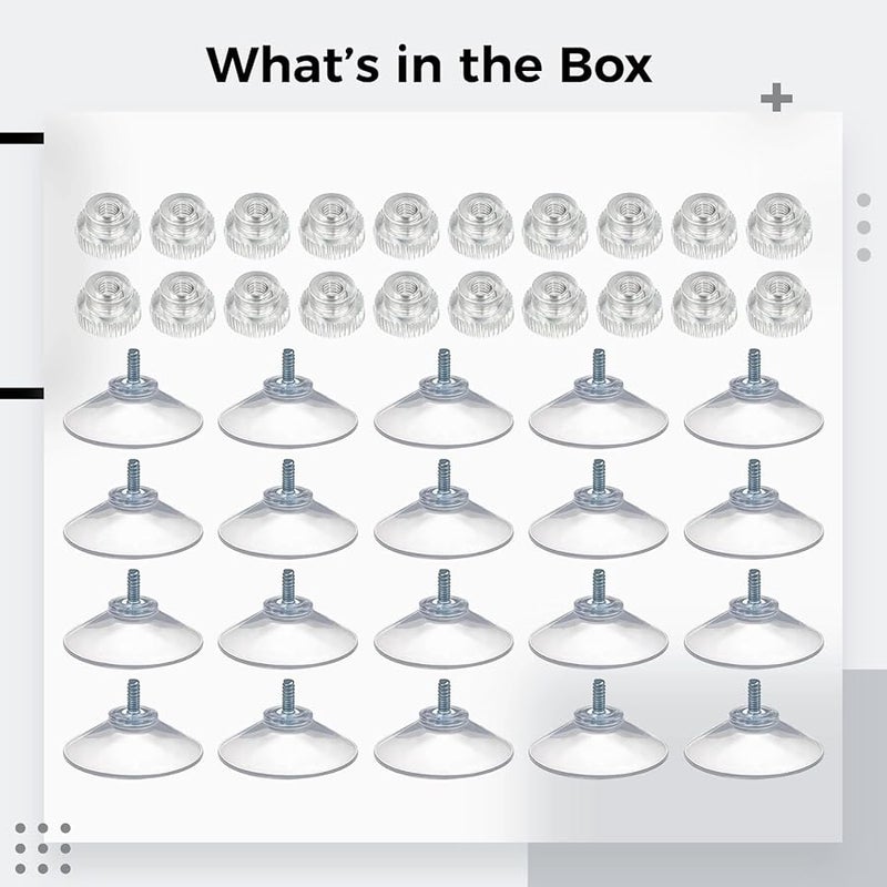 Heavy Duty Suction Cup Hooks 20 Pcs Transparent PVC 4.5 Kg Capacity For Glass Tile Mirror Metal - Image 5