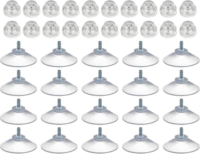 Heavy Duty Suction Cup Hooks 20 Pcs Transparent PVC 4.5 Kg Capacity For Glass Tile Mirror Metal - Image 1