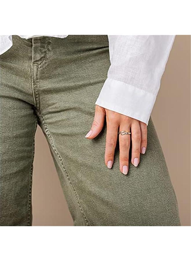 PAVOI 14K Gold Plated Open Twist Eternity Band for Women - Image 2