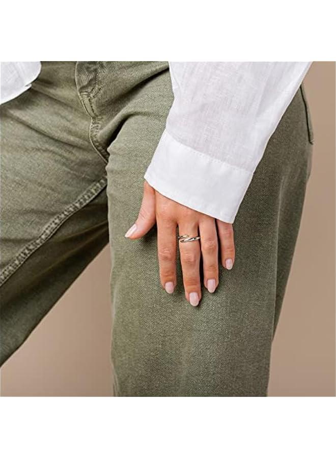 PAVOI 14K Gold Plated Open Twist Eternity Band for Women - Image 4