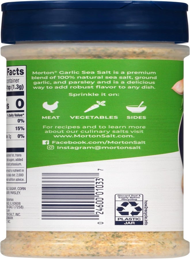 Morton Morton Garlic Sea Salt, 8.5oz, 2 Pack - Image 2