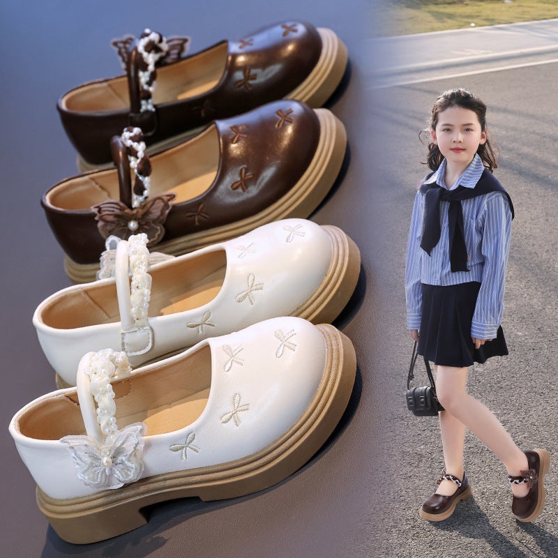 Girls' Shoes Children'S Princess Small Leather Shoes New Autumn Baby Girl Simple Black Single Shoes Versatile - Image 2