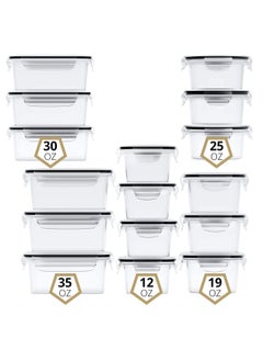 MissTiara Airtight Meal Prep Container Set with Locking Lids, 16pcs Re-usable Plastic Food Storage Containers, Stackable Kitchen Organizer Boxes, BPA Free & Microwave Freezer Dishwasher Safe 16pcs Set  - Image 2