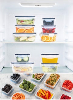 MissTiara Airtight Meal Prep Container Set with Locking Lids, 16pcs Re-usable Plastic Food Storage Containers, Stackable Kitchen Organizer Boxes, BPA Free & Microwave Freezer Dishwasher Safe 16pcs Set  - Image 4