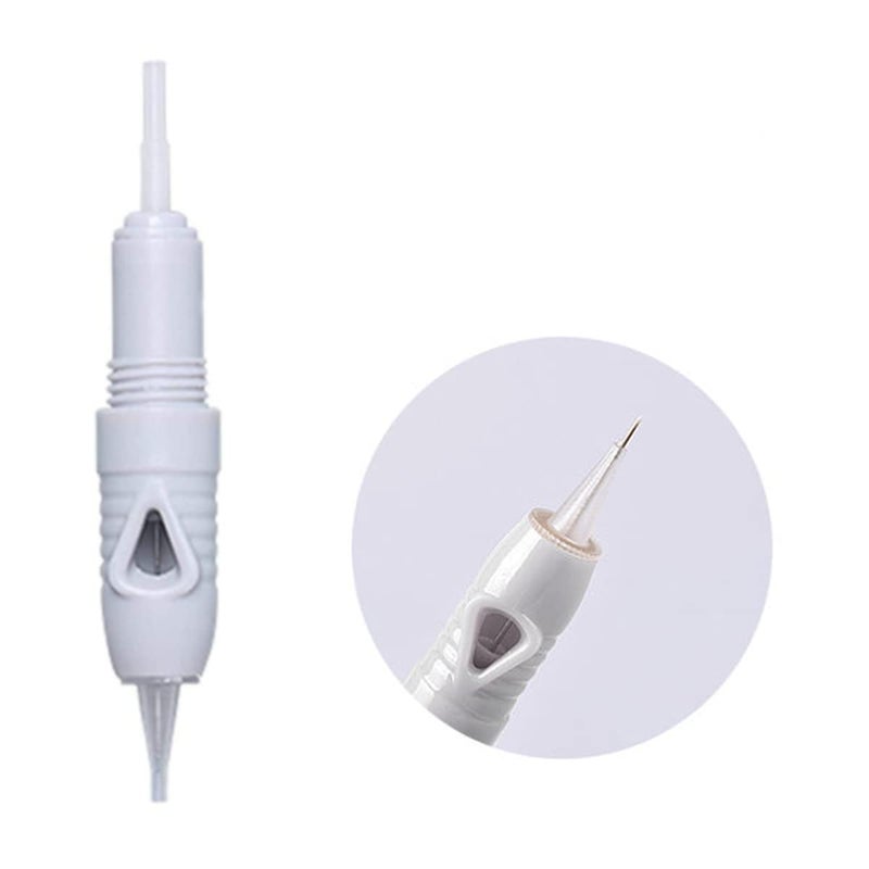 SELWAY Screw Micro-blading Needle Cartridges 1P, 3P, 5P & 7P Semi-Permanent Makeup I Permanent Makeup I Eyebrows I Lips and Body Tattoo Needle Cartridges (Pack of 10, 5P Needle Cartridges) White - Image 1
