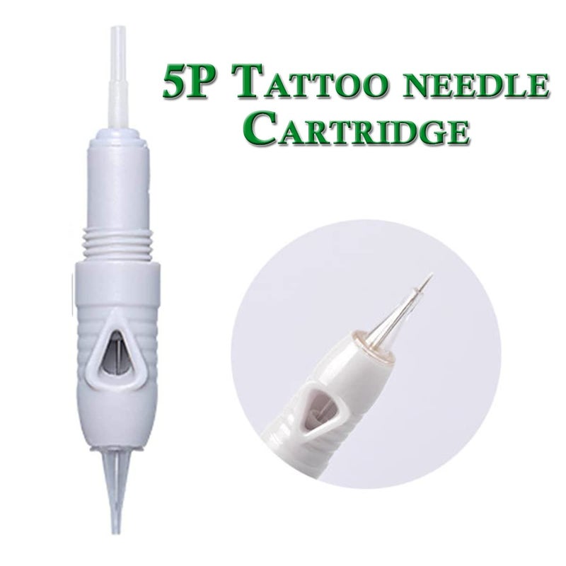SELWAY Screw Micro-blading Needle Cartridges 1P, 3P, 5P & 7P Semi-Permanent Makeup I Permanent Makeup I Eyebrows I Lips and Body Tattoo Needle Cartridges (Pack of 10, 5P Needle Cartridges) White - Image 2