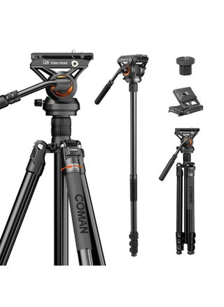 Fluid Head Tripod for DSLR Camcorder,Camera Monopod Tripod 360° Pan&+90°/-70° Tilt,New Q6 Fluid Head Aluminum Alloy QR Plate Compatible with DJI RS Gimbal Manfrotto Max Load 17.6lb - pzsku/Z9CB810E7E0CC0C05B6EDZ/45/1743331236/b20efc36-54df-46d4-a2ec-3726faa3b198