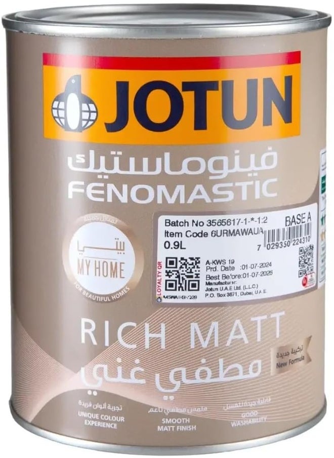 Jotun Jotun Fenomastic Rich Matt White 0.9L Emulsion Paint  - Image 1