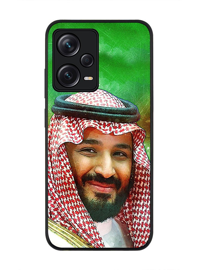 Stylizedd Rugged Black edge case for Redmi Note 12 Pro 5G Slim fit Soft Case Flexible Rubber Edges Anti Drop TPU Gel Thin Cover - HH Mohammed Bin Salman - Image 1