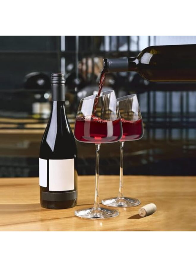 Slanted Red Wine Glasses, Set of 2, Elegant Hand-Blown Long Stem Wine Glasses with Unique Concave Base, Modern Premium Crystal Glassware, Gift for Wedding,Wine Tasting,and Christmas - Image 3