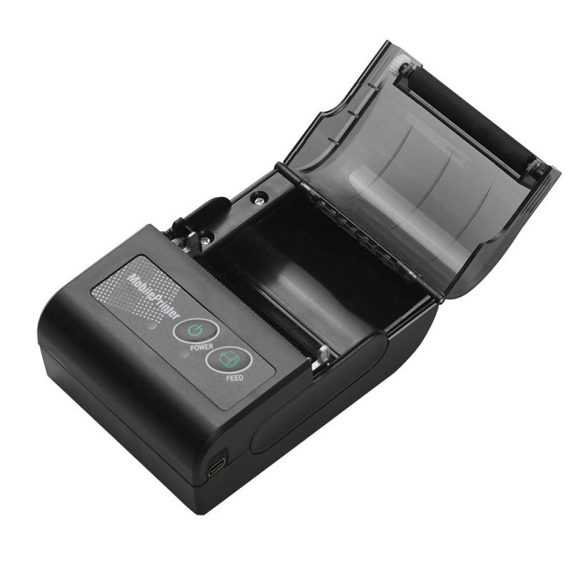 Portable Thermal Printer: 58mm Paper Width 203dpi Resolution - Dual-Mode USB & BT Connection, Ink-Free Printing, Lightweight Black Printer for On-The-Go Use - Image 2