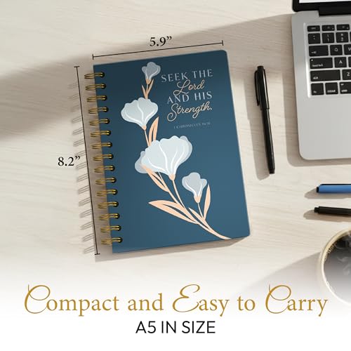 Only Zest Blank 140 Page Christian Journals for Women – Multiple Designs – Hardcover with Scripture – Spiral Christian Notebook – Inspirational Writing Notebook for Bible Study and Prayer – Seek the Lord (1 Chronicles 16:11) - Image 2