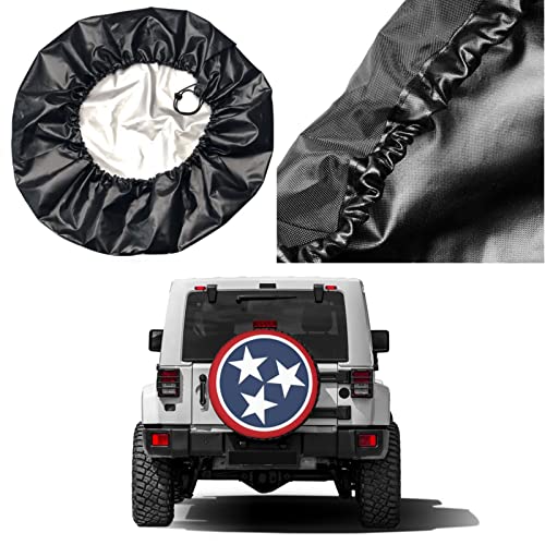 Foruidea Tennessee Tri Star Flag Spare Tire Cover Dust-Proof Wheel Tire Cover Fit Trailer, RV, SUV and Many Vehicle 15 Inch - Image 5