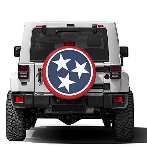 Foruidea Tennessee Tri Star Flag Spare Tire Cover Dust-Proof Wheel Tire Cover Fit Trailer, RV, SUV and Many Vehicle 15 Inch - Image 2