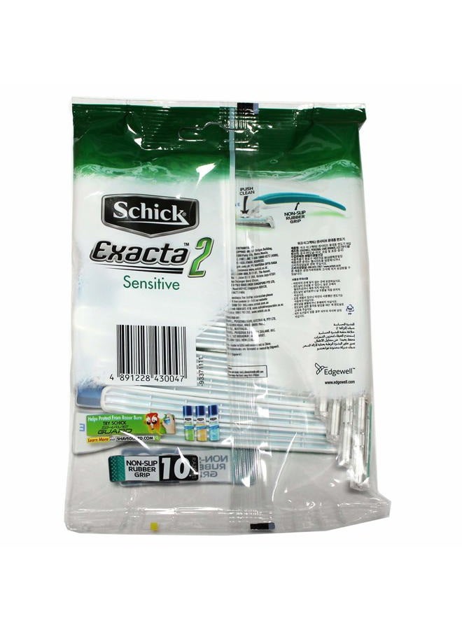 schick Exacta2 Sensitive Disposable Razor, 10 Count(Pack of 2) - Image 2