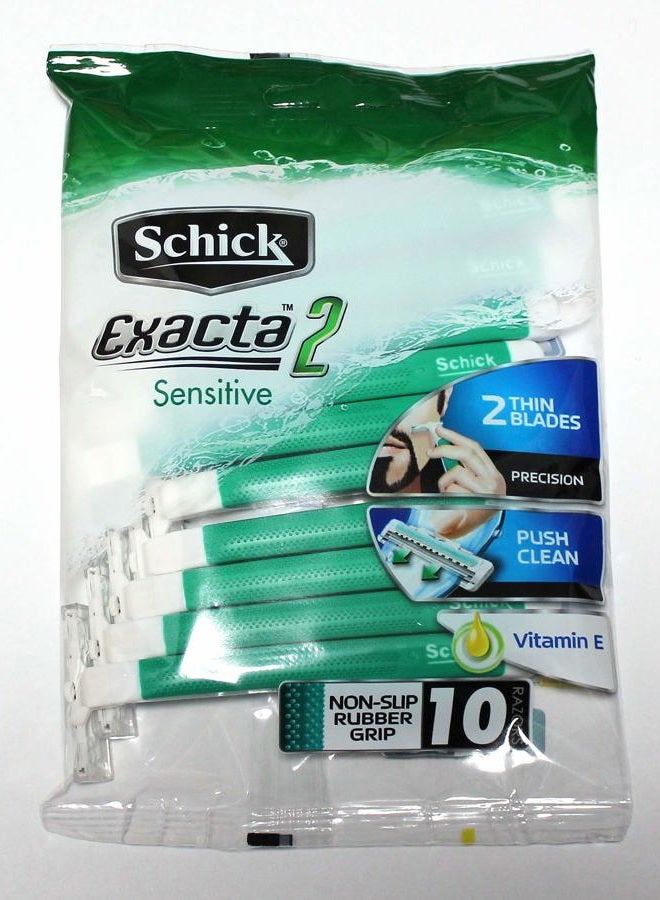 schick Exacta2 Sensitive Disposable Razor, 10 Count(Pack of 2) - Image 3