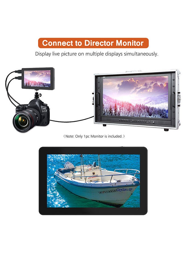 Feelworld - FEELWORLD F6 PLUS 6 Inch On-Camera Field Monitor Kit 3D LUT Video Assist with Sunshade Tilt Arm Support 4K HD Input & Output 1920*1080 Pixels HD IPS Touchscreen - Image 1