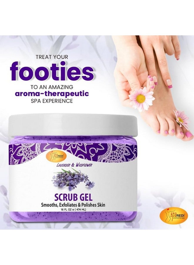 سبا ريدي - جل تقشير بحجر الخفاف، برائحة اللافندر والزهور البرية، 16 أونصة - مانيكير وباديكير ومقشر للجسم غني بحمض الهيالورونيك والأحماض الأمينية والبانثينول ومستخلص السمفيتون - Image 5