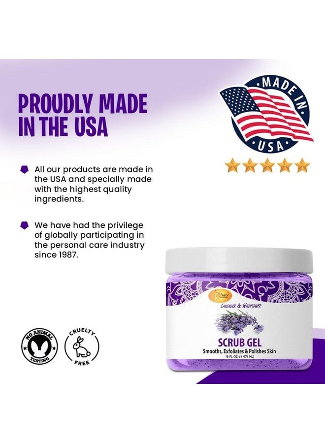 سبا ريدي - جل تقشير بحجر الخفاف، برائحة اللافندر والزهور البرية، 16 أونصة - مانيكير وباديكير ومقشر للجسم غني بحمض الهيالورونيك والأحماض الأمينية والبانثينول ومستخلص السمفيتون - Image 4