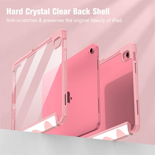 Fintie Hybrid Slim Case for iPad (A16) 11th Generation 11 Inch (2025), iPad 10th Generation 10.9 Inch (2022) - Shockproof Cover with Clear Transparent Back Shell & Pencil Holder, Strawberry Cow - Image 5