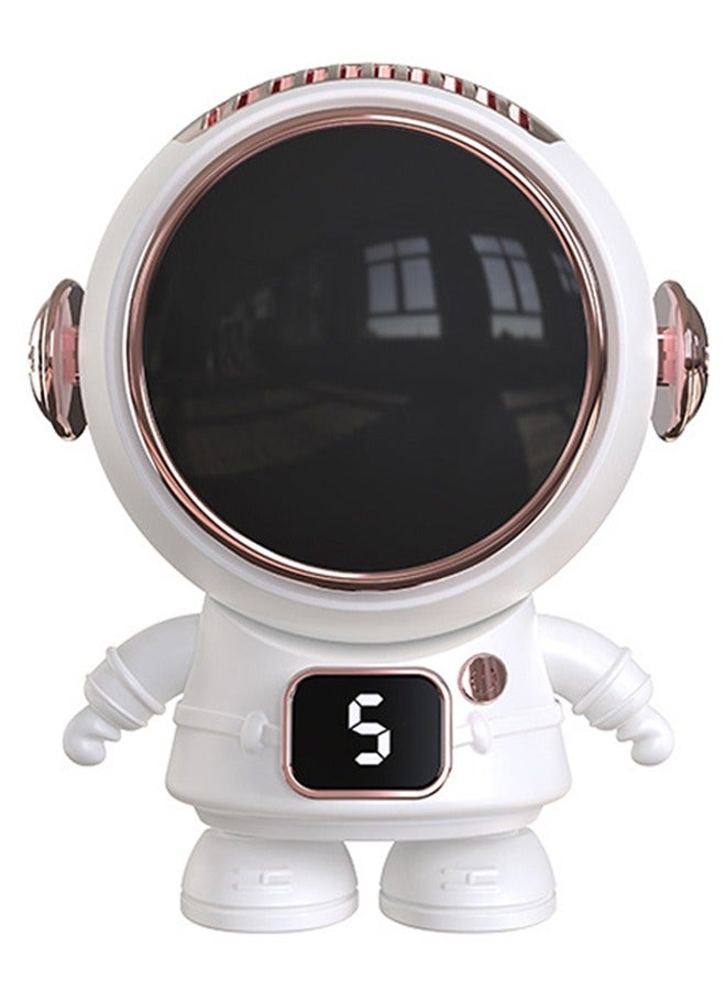 MileMelo Astronaut Neck Fan Personal Mini Fan Cartoon Quiet Lightweight Handsfree Handheld Fan Portable Fan for Outdoor Camping Sports Jogging Women White - Image 1