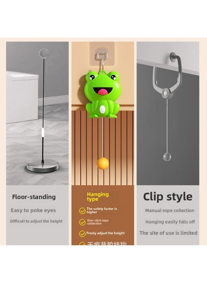 Nariele Exquisite Hanging Table Tennis Children's Trainer Parent-child Interactive Indoor Hand-eye Coordination Exercise Racket Toys-Color:3d Astronaut/lemon Yellow 【2 Shots + 6 Balls】 Gift Box Style❤One-cl - Image 3