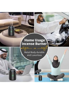 AMBERJACK Portable Electronic Bakhoor Burner,Mini Incense Bukhoor Burner, Rechargeable USB Aroma Diffuser,Car Incense burner Electric Arabic Incense Holder Muslim Home Decoration  - Image 3