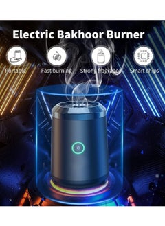AMBERJACK Portable Electronic Bakhoor Burner,Mini Incense Bukhoor Burner, Rechargeable USB Aroma Diffuser,Car Incense burner Electric Arabic Incense Holder Muslim Home Decoration  - Image 5