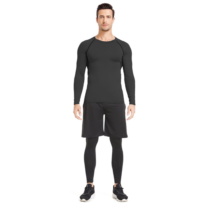 Generic Mens Spring Sports Suit Quick-Dry Fitness Gear Elite long sleeve 3-piece set
