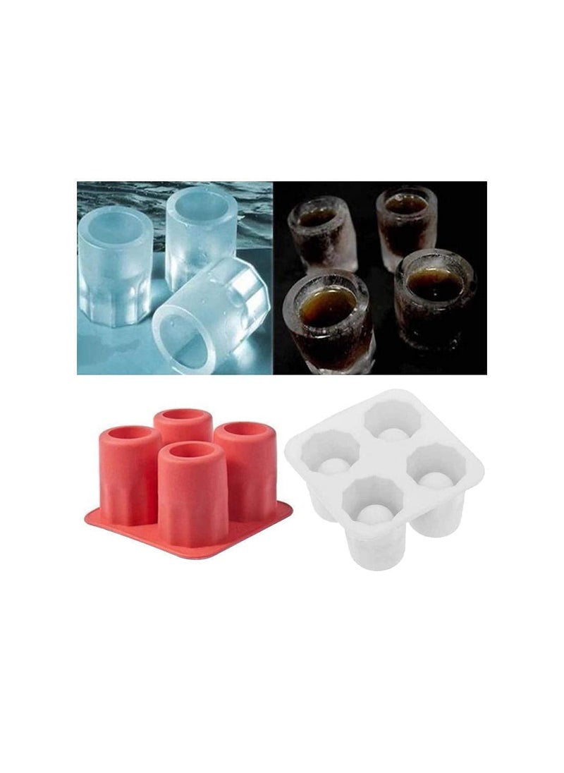 Mishrit - Mishrit Tray Party Bar Tools Ice Shot Glass Mold, Cup Ice Cube Shot Shape Silicone Shooters Glass Freeze Molds, Glass Maker Short (Pack of 1) - Image 1