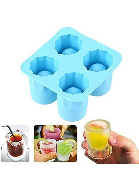 Mishrit - Mishrit Tray Party Bar Tools Ice Shot Glass Mold, Cup Ice Cube Shot Shape Silicone Shooters Glass Freeze Molds, Glass Maker Short (Pack of 1) - Image 1