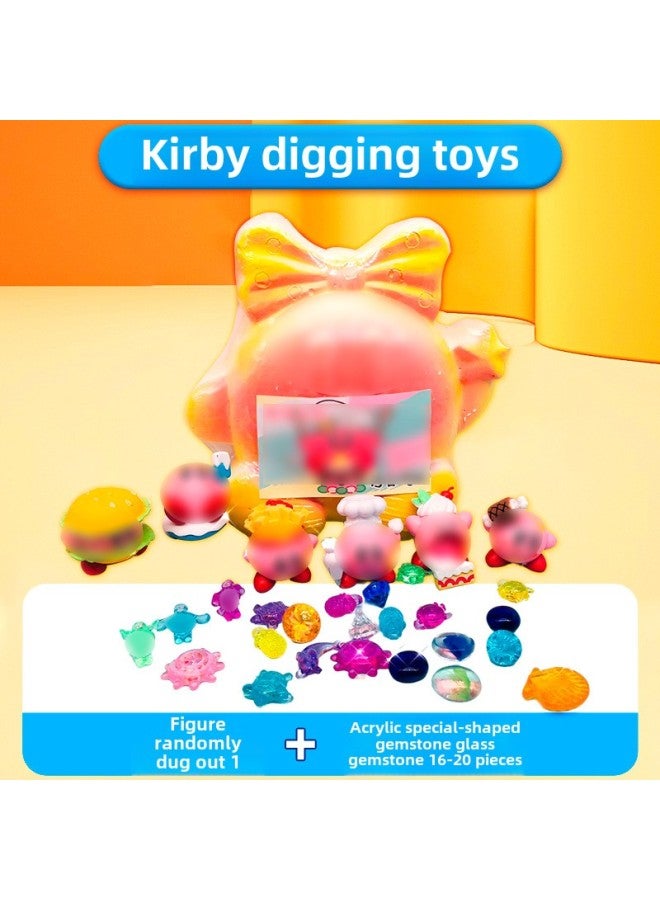 Children's Archaeological Excavation Toys Boys And Girls Explore Ore Gem Treasure Hunting Blind Box Handmade Diy Beating Blind Stone-Color:Large Size - Kirby Xing (1 Random Doll + Acrylic Special-shaped Gemstone, Glass Gemstone 16-20 Pieces)  - Image 1