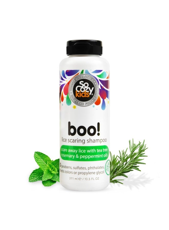 SO COZY SoCozy Boo! Lice Scaring Shampoo For Kids Hair, Effective Lice Treatment (10.5 Fl Oz) Scare Away Lice with Tea Tree, Rosemary and Peppermint Oils, No Parabens, Sulfates, Synthetic Colors or Dyes - Image 1