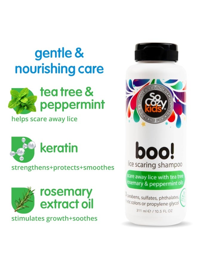 SO COZY SoCozy Boo! Lice Scaring Shampoo For Kids Hair, Effective Lice Treatment (10.5 Fl Oz) Scare Away Lice with Tea Tree, Rosemary and Peppermint Oils, No Parabens, Sulfates, Synthetic Colors or Dyes - Image 2