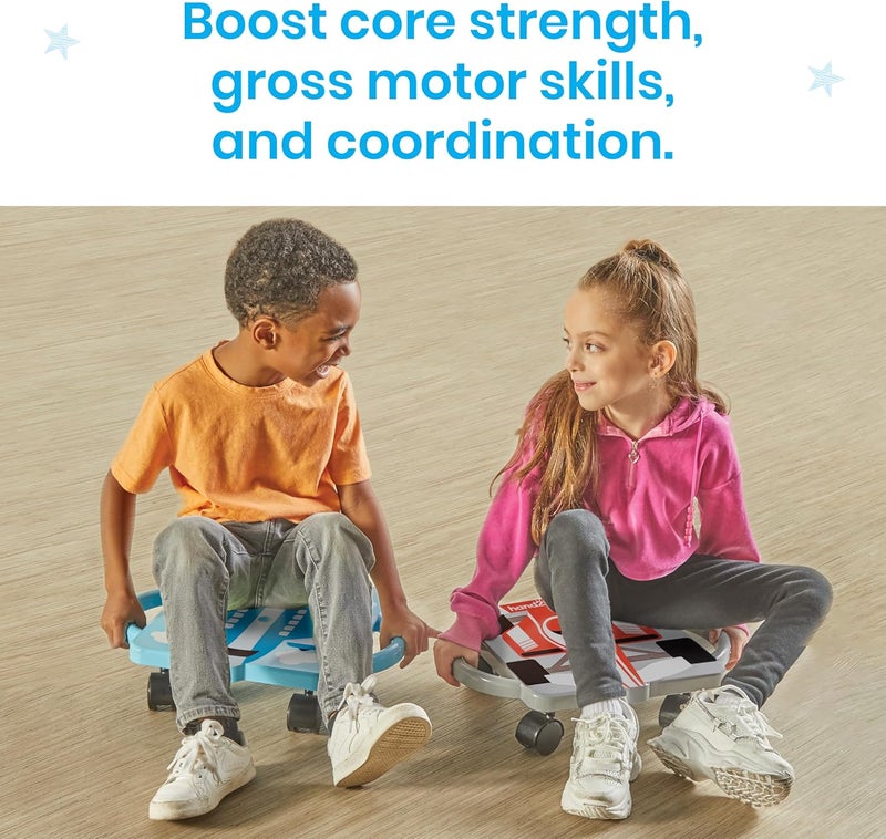 hand2mind hand2mind Blue Speedway Racer Scooter Board Floor Scooter Board Gross Motor Toys Kids Exercise  Physical Education Equipment Playground Toys Indoor Active Play Toddler Outdoor Activities - Image 5