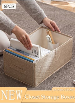 DUNISO 6pcs Wardrobe Clothes Organizer Foldable Closet Storage Organizer for Clothes Jeans Washable Closet Storage Boxes with Carrying Handles Cube Storage Bin for Home Bedroom Office  - Image 1