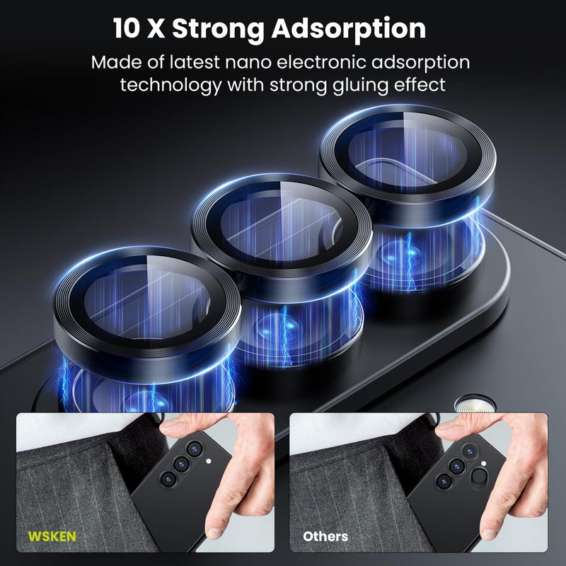 WSKEN for Z Fold 7 Camera Lens Protector Case Cover - Ultra HD Anti-Reflective Tempered Metal Glass Anti Scratch Rear Camera Screen Protector Film for Samsung Galaxy Z Fold 7 5G Accessories,Black - Image 3
