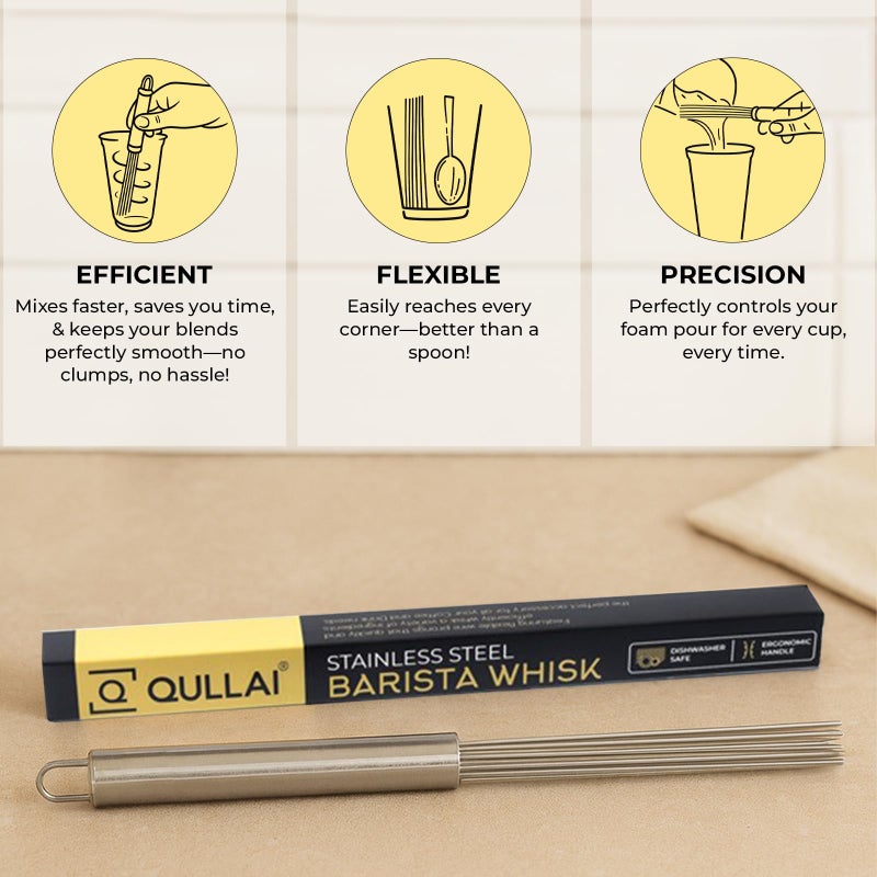 QULLAI Stanless Steel Whisk (Professional Barista Tool Whisk) - Image 2