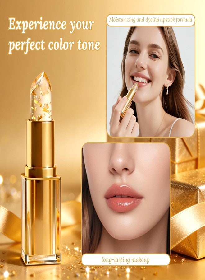 Shrandi 2Pcs Transferproof Color Changing Lipstick for Women, Ph Adjusting Clear Lip Gloss, Transferproof Color Lipstick Long-Lasting Hydration Without Stripping - Image 2
